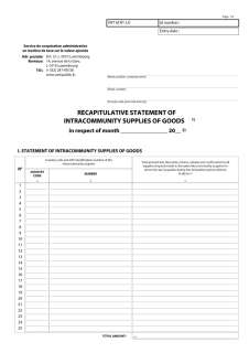 Monthly recapitulative statement