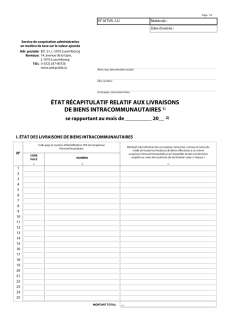 Etat récapitulatif mensuel