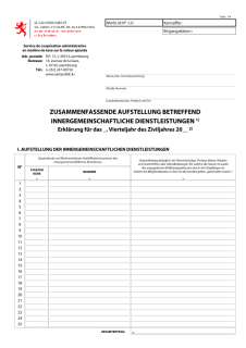 Vierteljährliche zusammenfassende Aufstellung