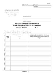 Monthly recapitulative statement