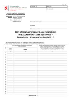 Etat récapitulatif trimestriel