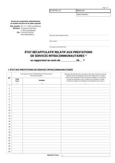 Etat récapitulatif mensuel