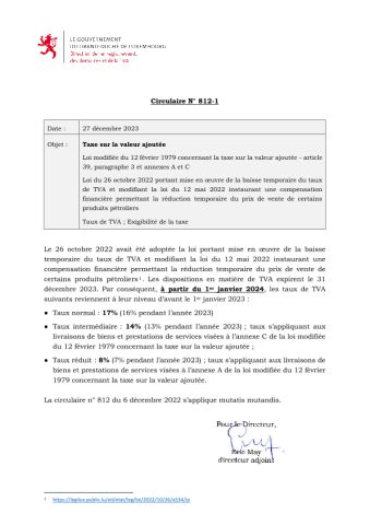 Taux de TVA applicables à partir du 01 01 2024 Portail de la