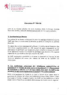 Circulaire N° 768-25 (Octobre 2022)