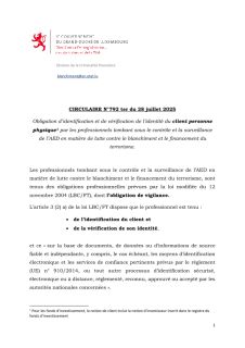Circulaire N.792 ter du 28 juillet 2025