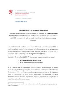 Circulaire N°792ter du 28 juillet 2025 