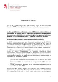 Circulaire N° 768-34 (Novembre 2025)