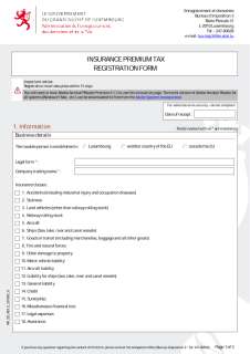 Insurance premium tax registration form