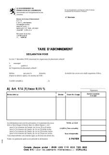  Déclaration de taxe d'abonnement concernant les organismes de placement collectif